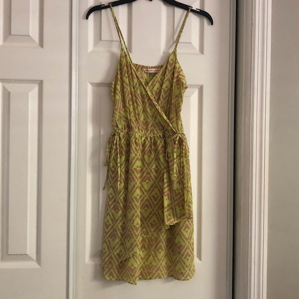 Bebecca Taylor Mini Dress Neon Zigzag